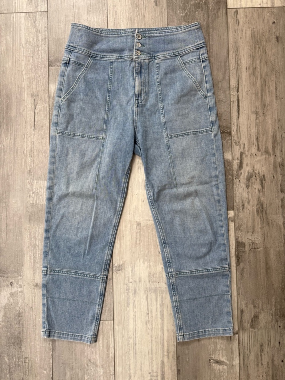 Pilcro & The Letterpress Anthropologie Jeans 29 High Rise Utility Crop Denim